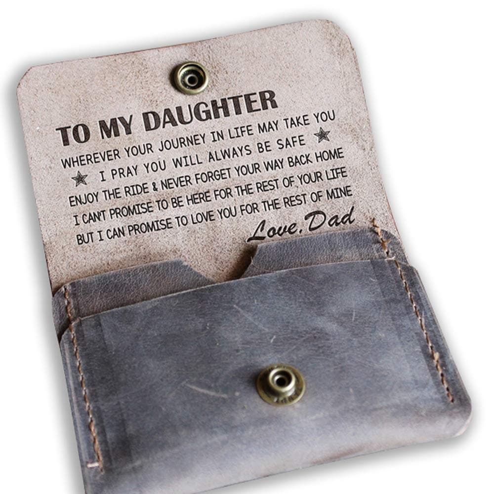 to My Daughter Wallet from Dad - Love You for The Rest of Mine Leather Snap Wallet - Birthday for Daughter from Dad