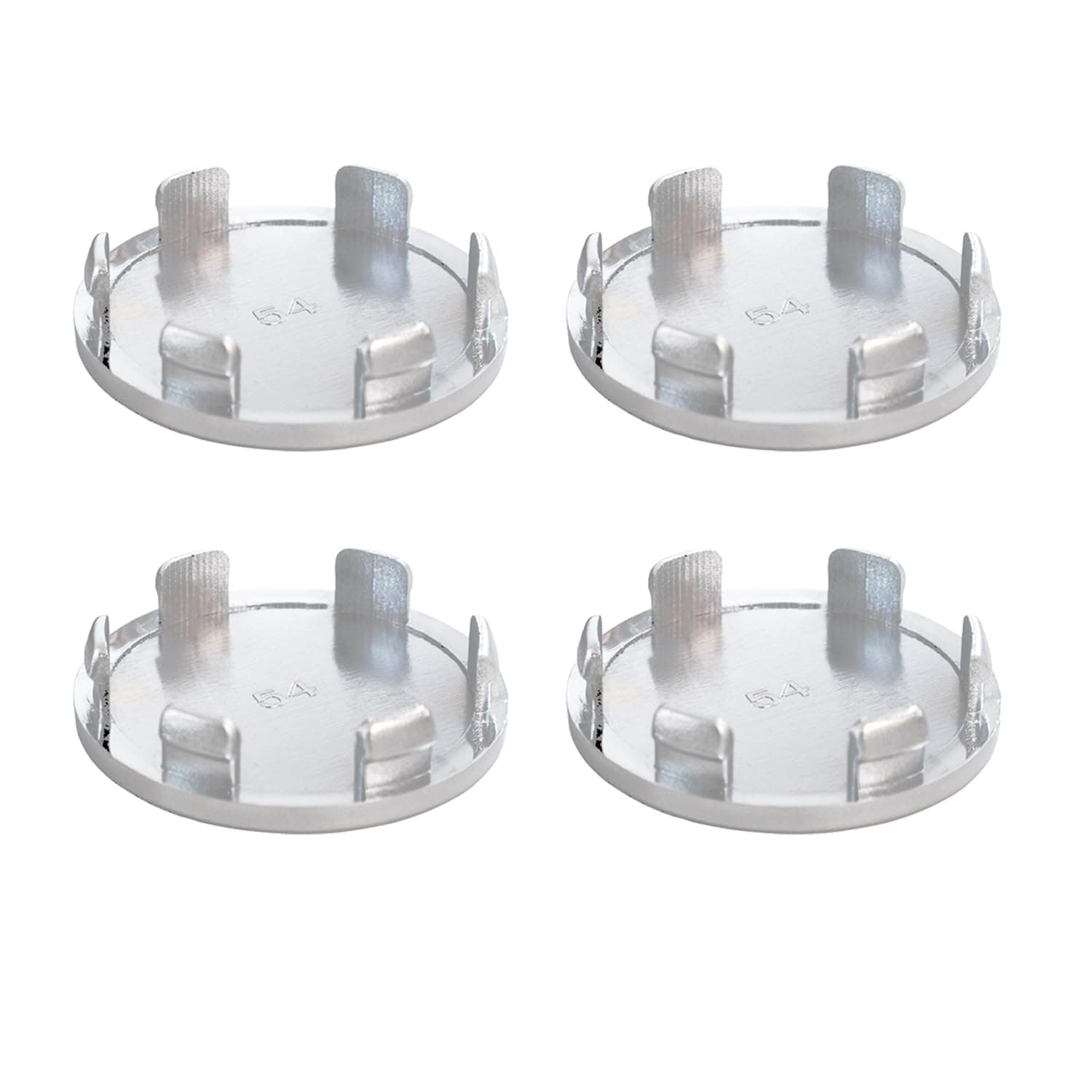 4pcs 54mm Dia Wheel Tyre Center Hub Caps Cover 6 Clips for Auto Vehicle (Chrome)