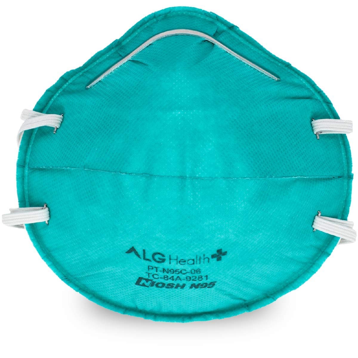 ALG Health Patriot N95 Mask - NIOSH Certified - Made In USA - Teal Cup - Reg. (Box of 25)