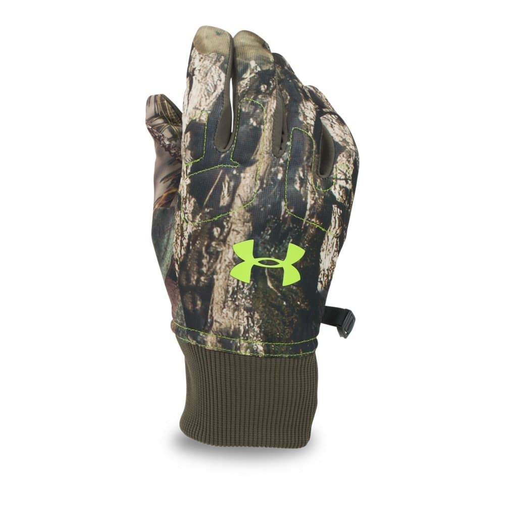 Under Armour Mens UA Scent Control Armour Fleece Gloves Mossy Oak Open Count LG