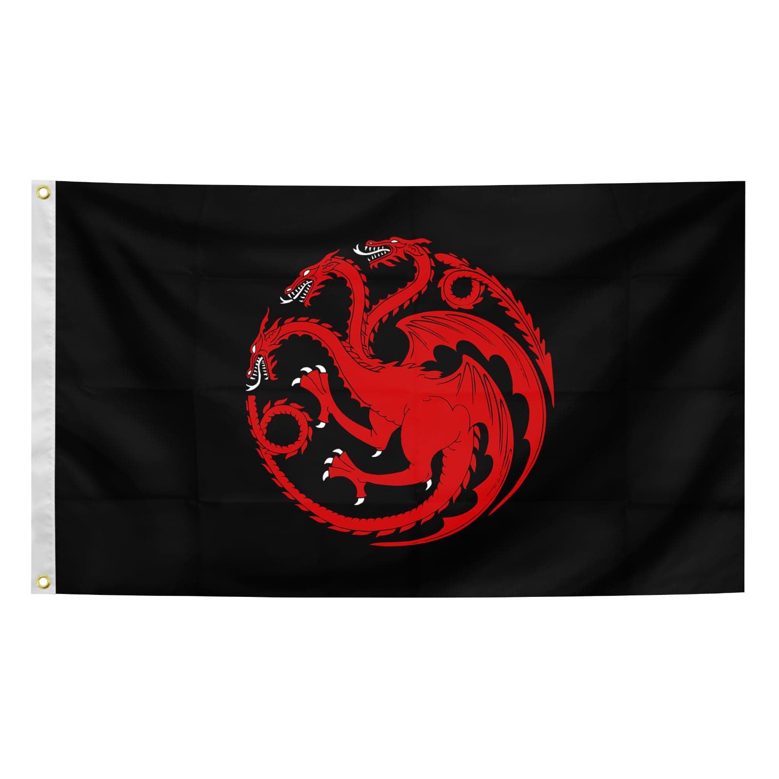 House Flag Targaryen Tapestry Decoration with 2 Brass Grommets 3x5 Ft for College Dorm Room Decor,Outdoor Bedroom Decor, black