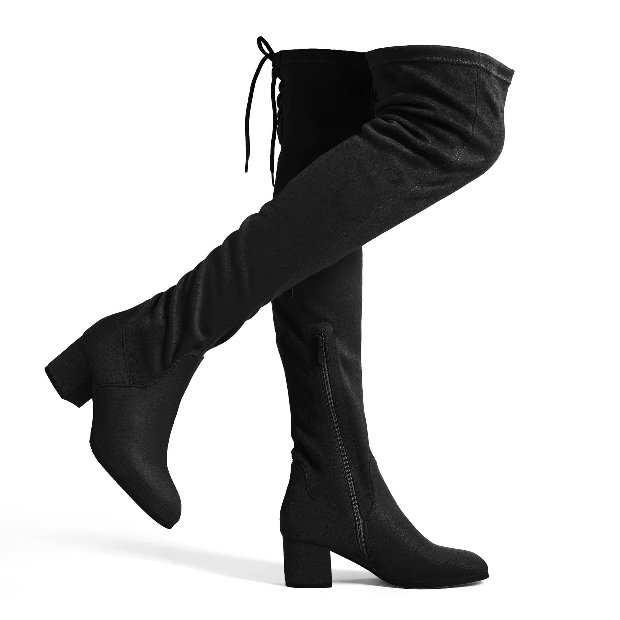 Women's Laurence Over The Knee Thigh High Chunky Heel Boots Long Stretch Sexy Fall Boots