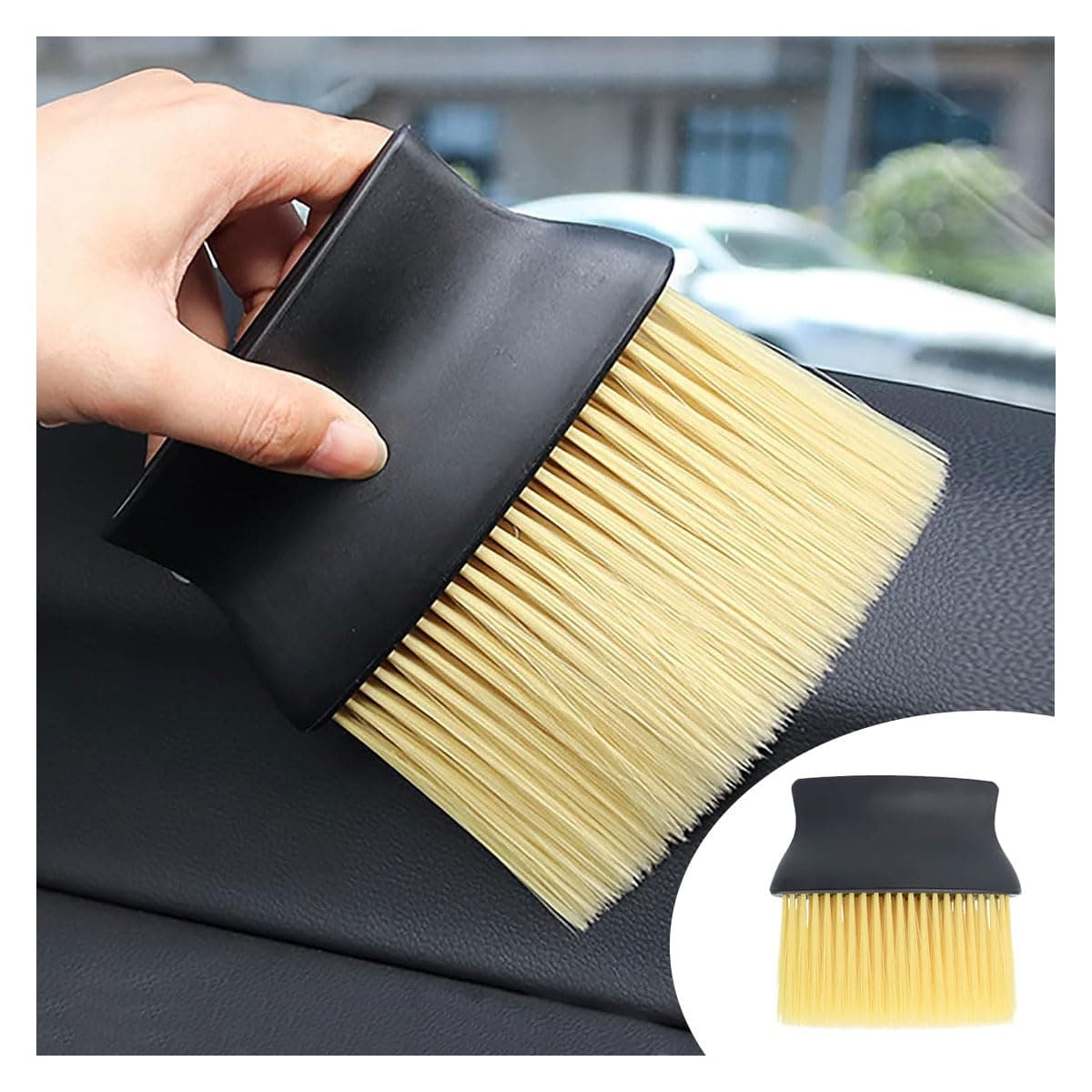 Auto Interior Dust Brush - Soft Bristles Car Duster Interior Household Cleaning Dust Car Detailing Brush - Whisk Broom Car Cleaning Brushes Dusting Tool for Automotive Dashboard Interior & Exterior