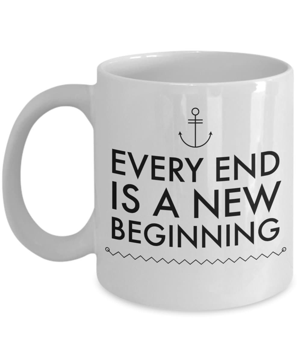 Coworker Leaving Gifts Prime - Every End is a New Beginning Coffee Mug, Congrats On Your New Job, Colleague Co worker Inspirational Farewell Goodbye Parting Gift Ideas, 11 Oz Coffee Cup
