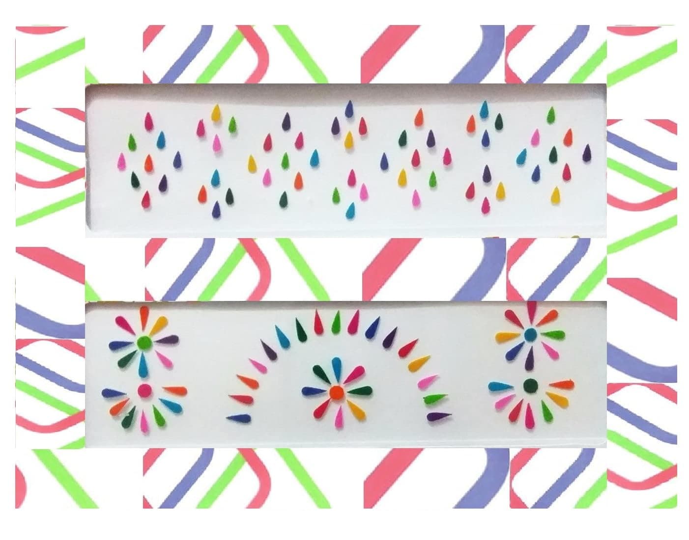 Velvet Small Tilak Bindi Fancy Self-Adhesive Bindis Tikka For Girls Women Ladies (Multi Colour) Pack Of 2