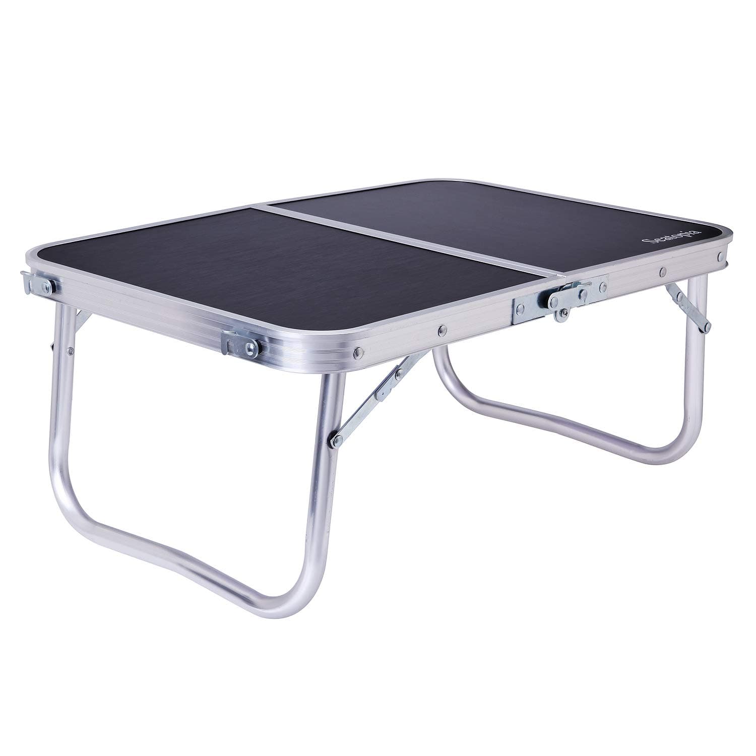 Seatopia Foldable Laptop Table,Small Folding Table, Bed Desk, Breakfast BedTray or Mini Camping Table,Portable,Multi-purposeand Lightweight-Black L24 xW15.7 xH10.4