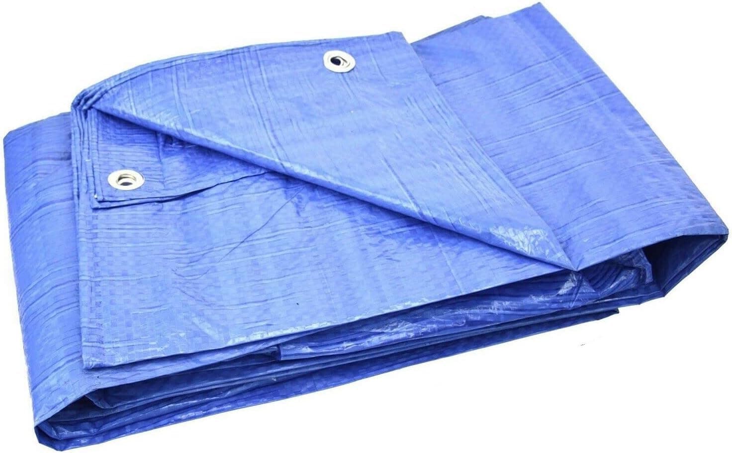 Tarpaulin Regular And Heavy Duty Waterproof Cover Tarp Ground Sheet Multi Sizes Transparent Blue Silver Clear Camo Army (Blue (70GSM), 1.5 x 2m)