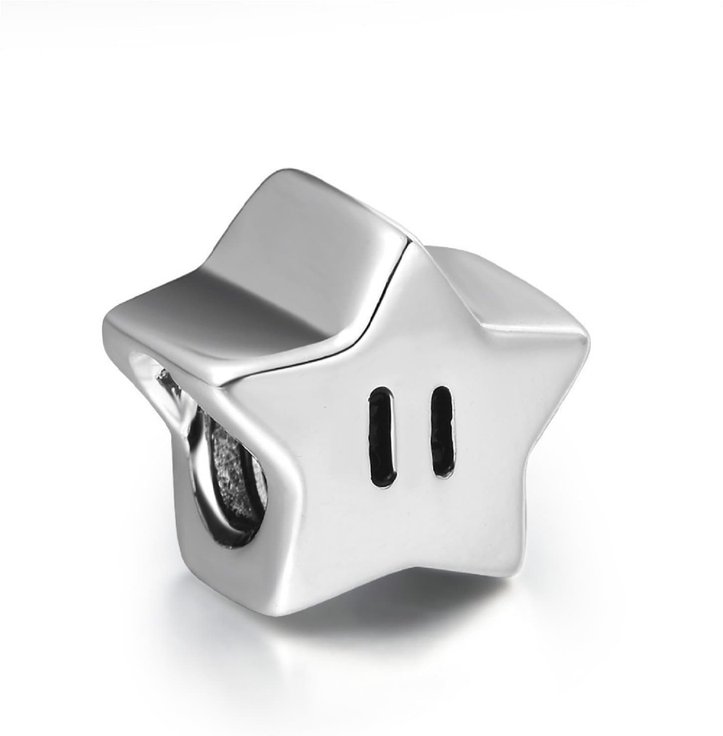EvesErose Collection Silver Mario Star Sterling Charm Fits Pandora & Similar Bracelets