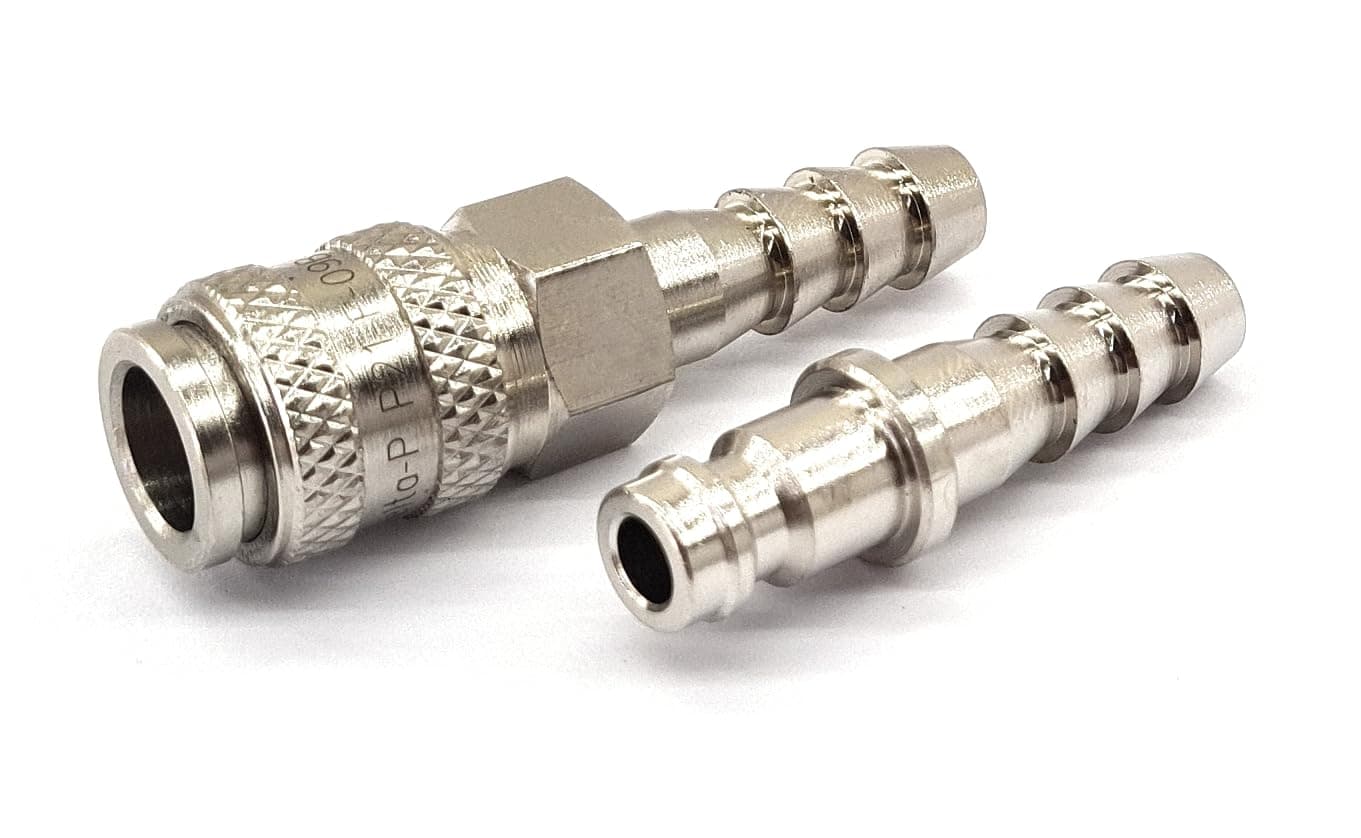 Tirrito Inline Quick Release Fitting Coupling for 8mm Bore Butane/Propane Gas Hose - Ideal for BBQ, Patio Heaters, Camping and Caravan Cooking Equipment