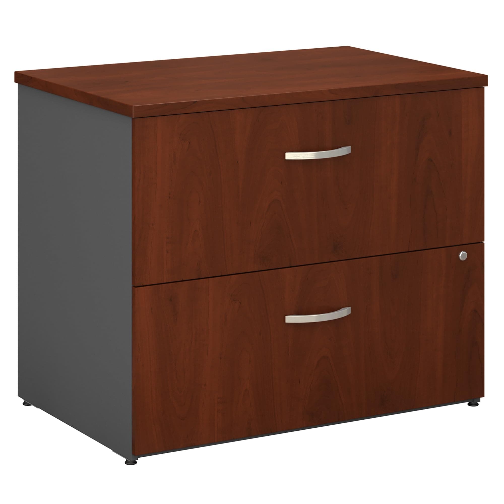 Bush Business Furniture Series C 2 Drawer Lateral File Cabinet in Hansen Cherry, Locking Document Storage for Home or Professional Office