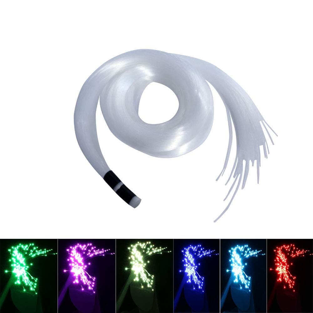 Fiber Optic Light End Glow Cable 200pcs Ф0.03in(0.75mm) 6.5ft/2m PMMA Plastic Cable for LED Star Ceiling Sky Light Kit and Fiber Optical Lighting Decoration (Without Light Source)