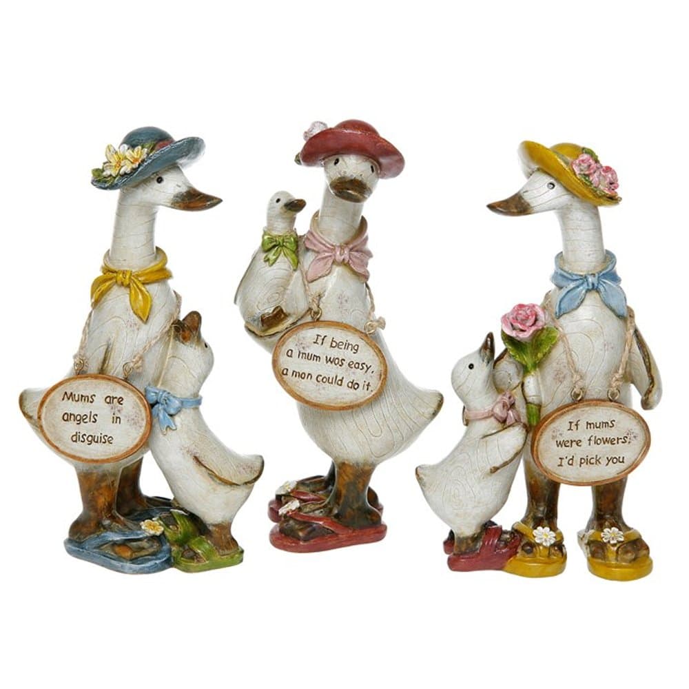 Complete Set of 3 Mums Messages Ducks ~ Gorgeous Shabby Chic Ornaments