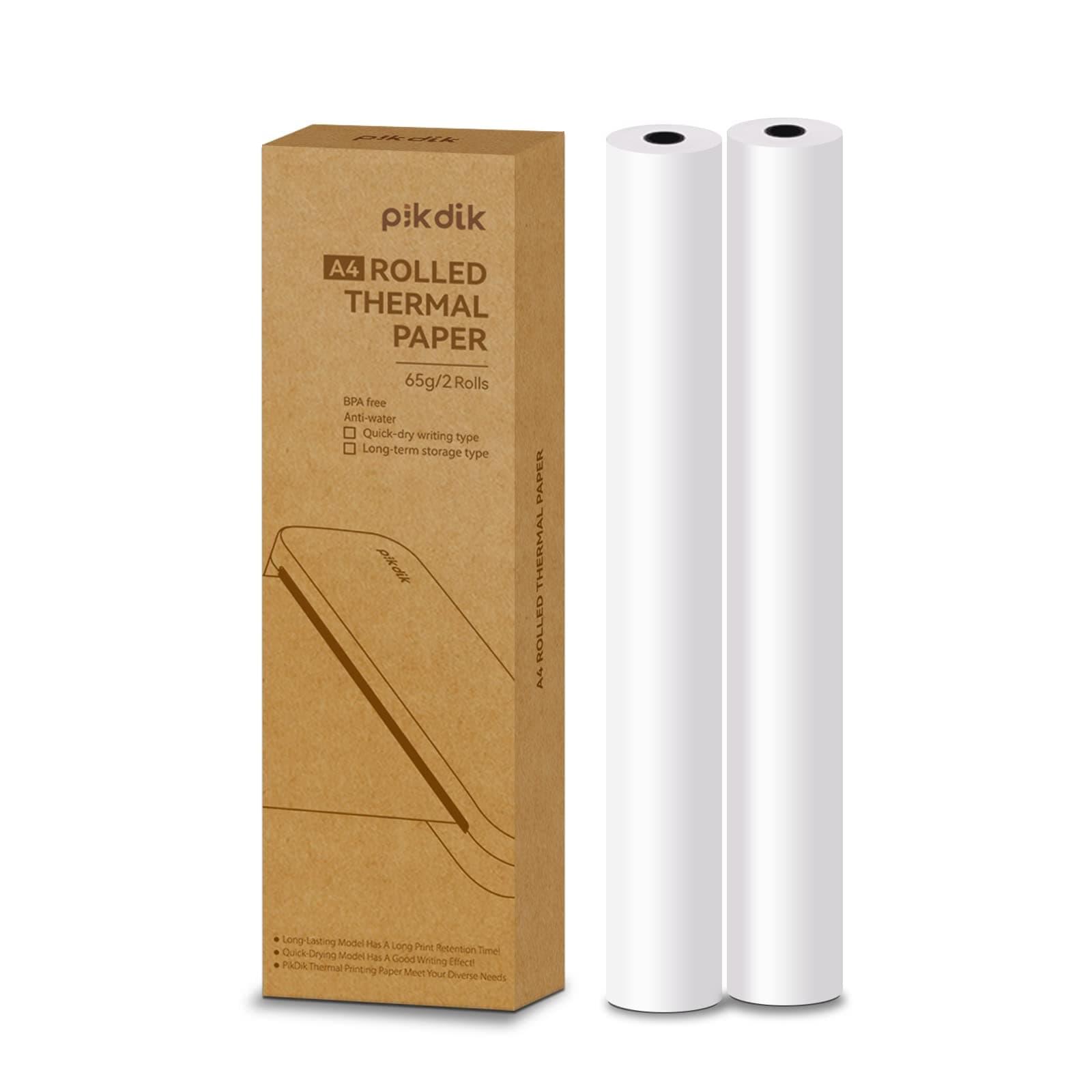 Rolled A4 Thermal Paper - Quickdry 8 Inch Thermal Paper Compatible with PikDik A40 Printer, PeriPage A40 Printer, PAPERANG, BISOFICE, Buyounger