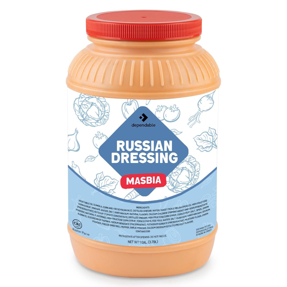 Dependable Food Russian Dressing - 1 Gallon - Rich, Creamy, Tangy Flavor - Bulk Bottle