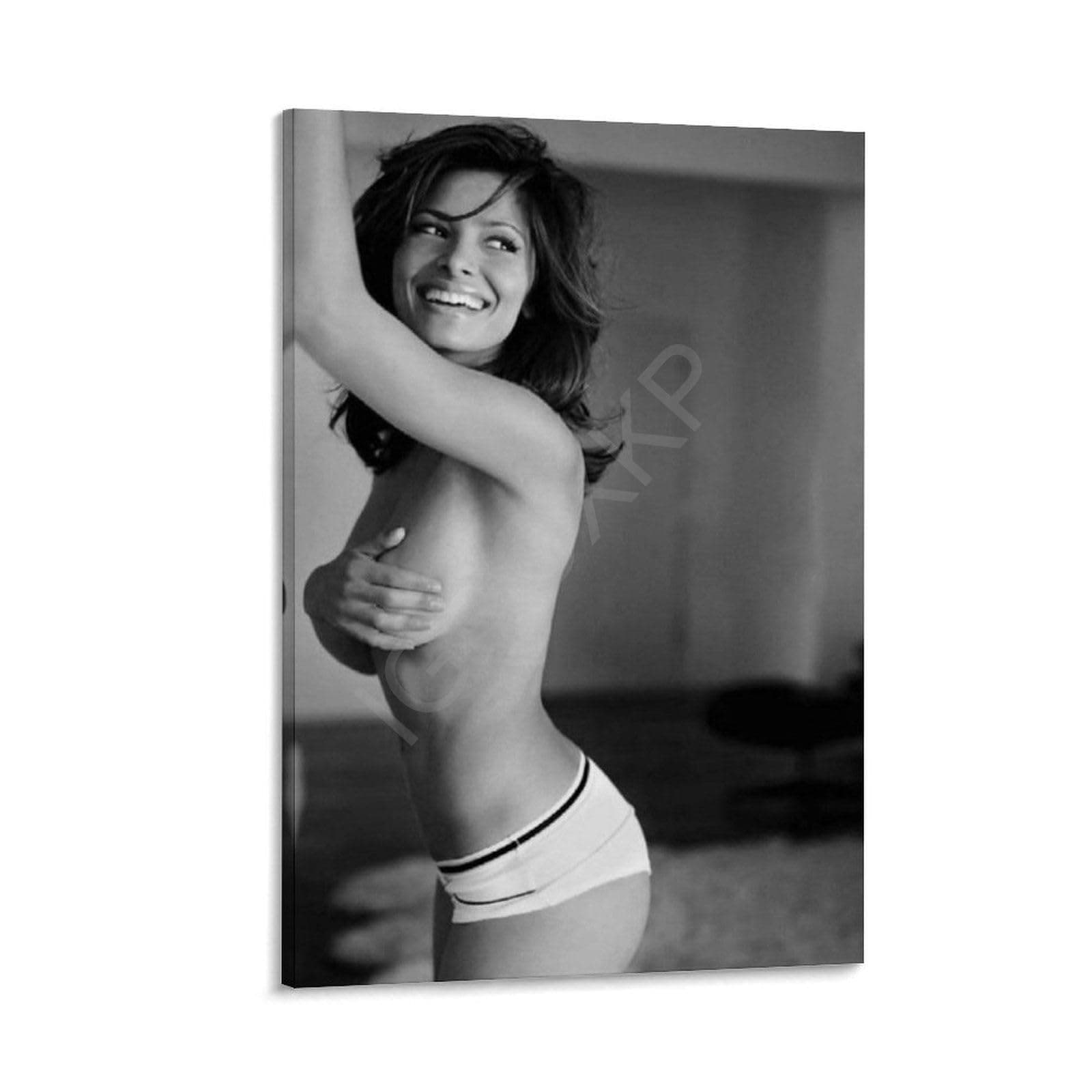 Famous Actress Sarah Shahi Modern Fashion Black And White Art Sexy Photo Poster (2) Canvas Poster Wall Art Decor Print Picture Paintings for Living Room Bedroom Decoration Frame-style 08x12inch(20x30c