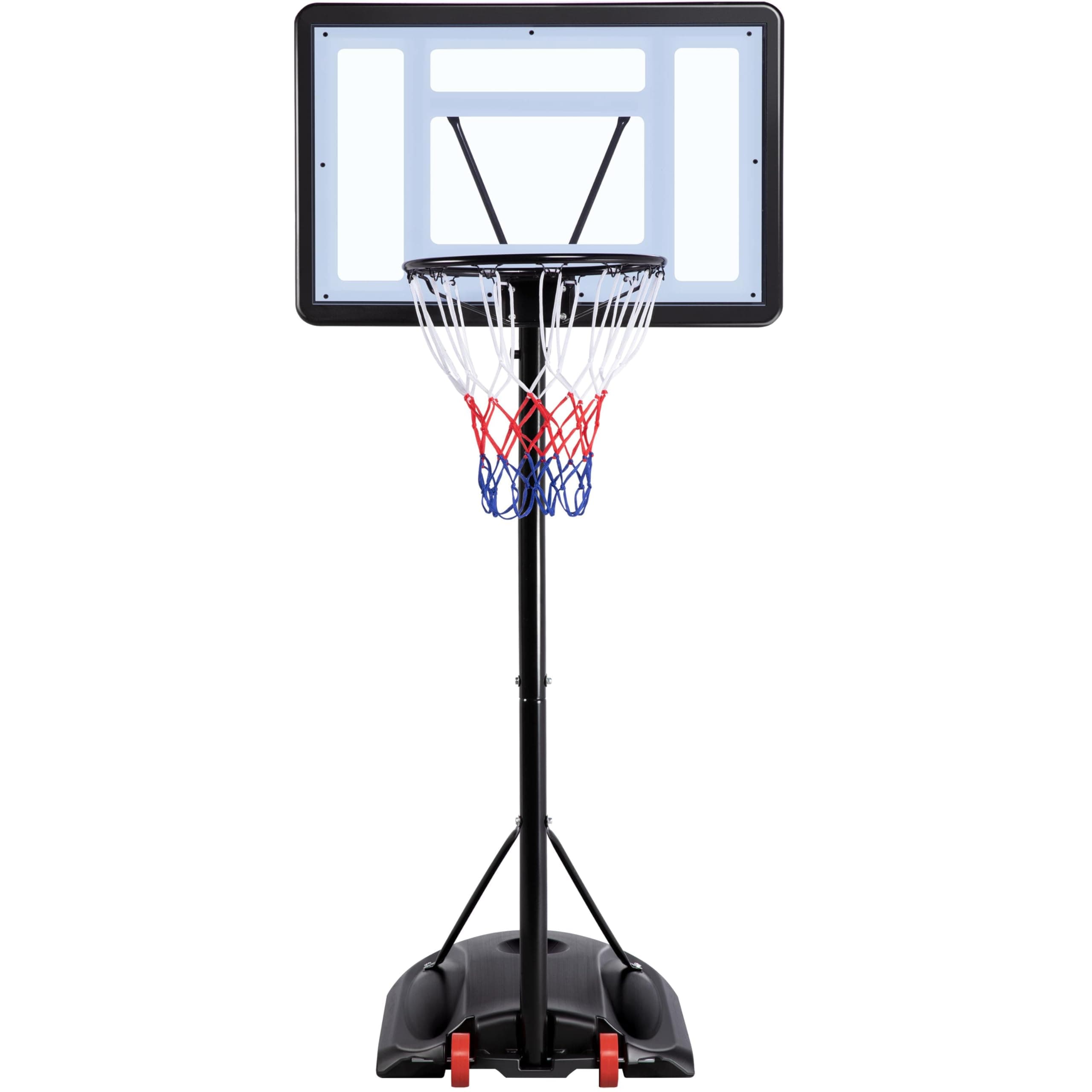 Yaheetech Outdoor Adjustable Basketball Stand, Portable Basketball Hoop Net System on Wheels