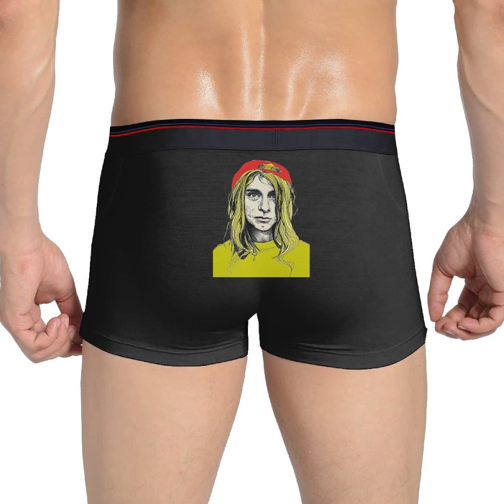NING Sexy Kurt Cobain Seamless Stretchable Boxer Brief For Fashionable Men Black XL