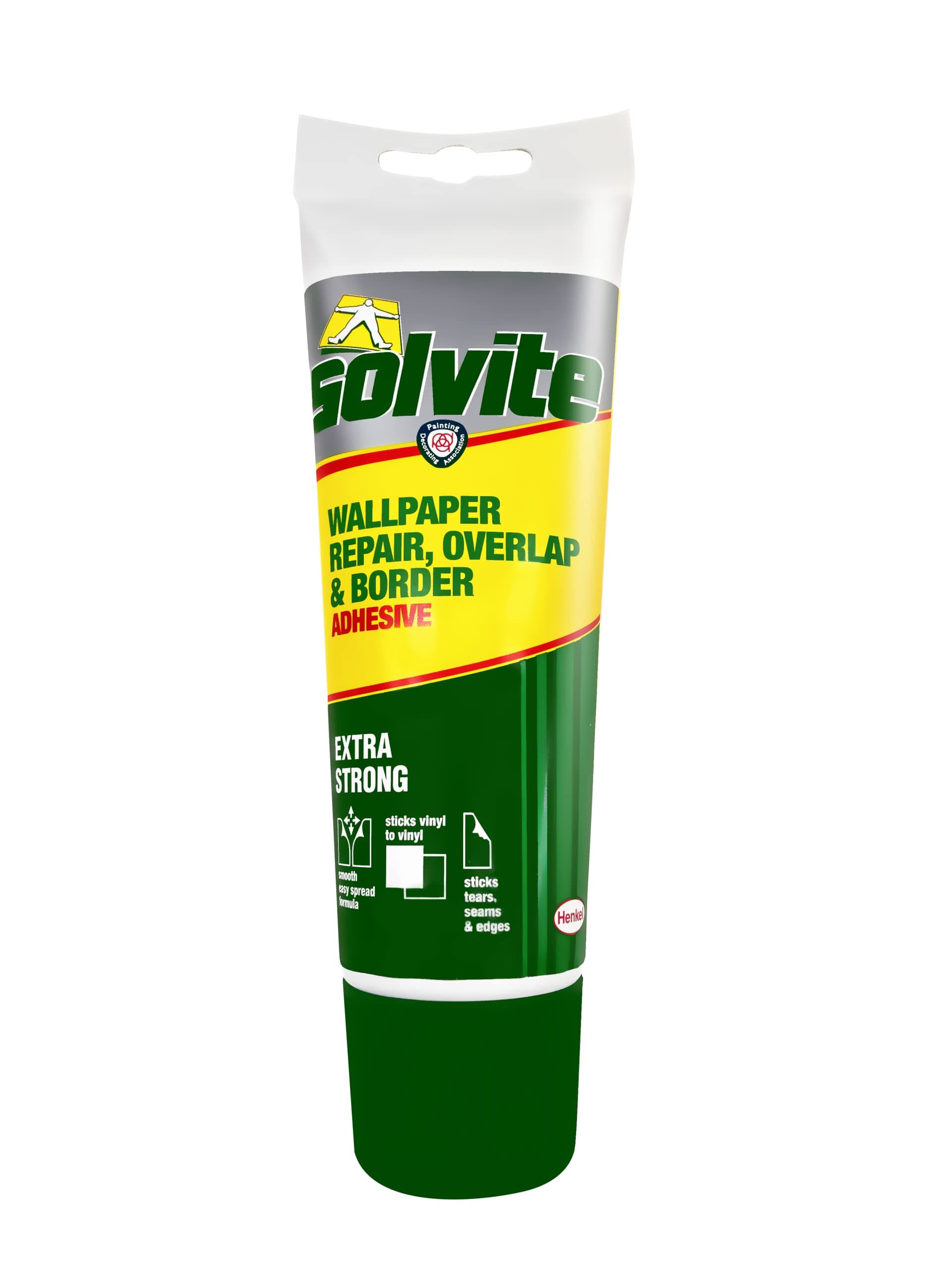 Solvite SLV1574677 Overlap & Border Adhesive Tube – Ready-to-Use Wallpaper Border & Seam Glue, Extra Strong Edge Bonding Adhesive, Precision Applicator Tube for Repairs & Finishing