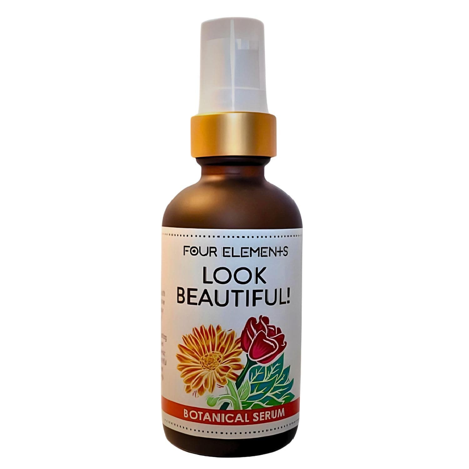 Four Elements 4E Look Beautiful Facial Serum, Certified Organic Skincare That Helps Support Skin Health and Restoring Natural Beauty to All with Mature Skin, 2 FL OZ