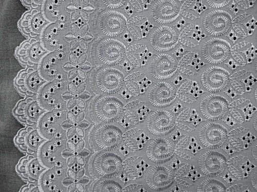 White Allover Cotton Eyelet Embroider Fabric 44" by The Yard