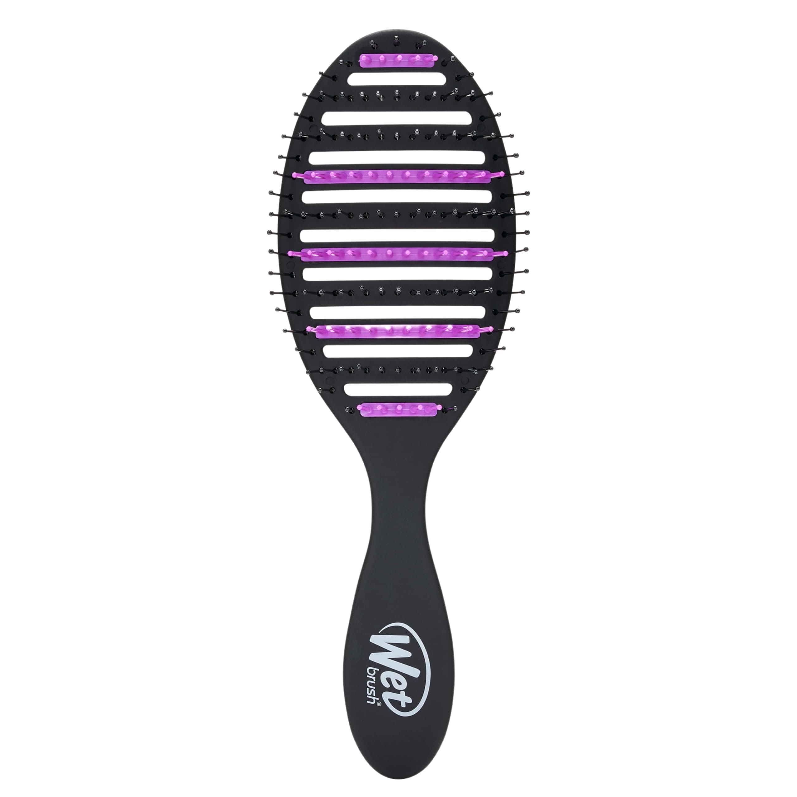 Wet Brush Refresh and Extend Speed Dry Black Detangling Hair Brush -Vented Design and Ultra Soft HeatFlex Bristles Are Blow Dry Safe -Removes Dirt Excess Oils and Impurities-Charcoal Infused Bristles