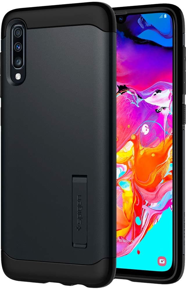 Spigen Slim Armor Back Cover Case for Samsung Galaxy A70 (TPU + Poly Carbonate | Metal Slate)