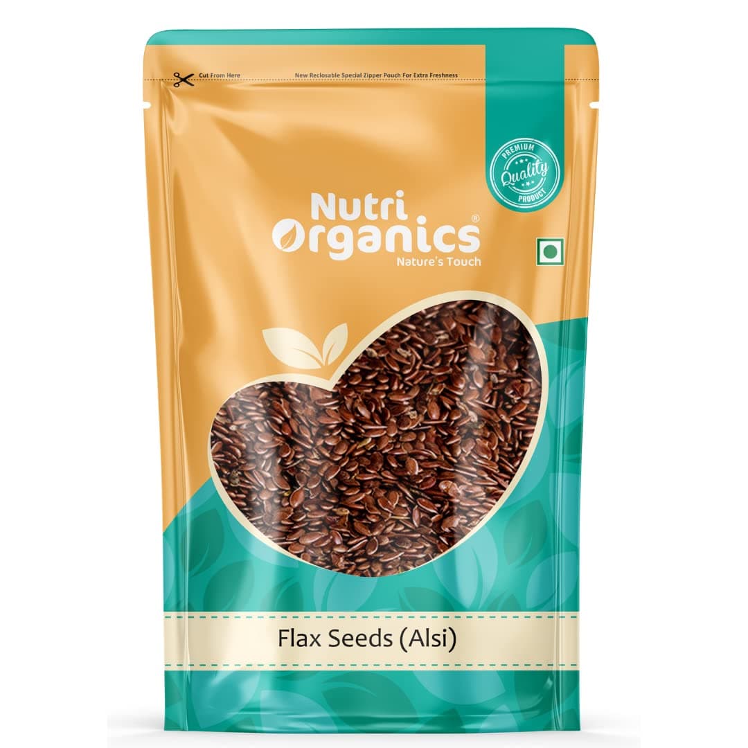 NutriOrganics Premium Raw Flax Seeds Fibre Rich Alsi Seeds for Eating & Weight Loss, 250 gram