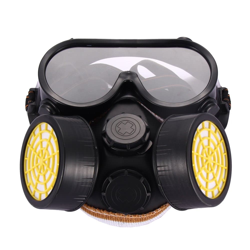ABB767576 Anti-Dust Spray Paint Industrial Chemical Gas Respirator Mask Glasses Goggles Set, As Shown in The Picture