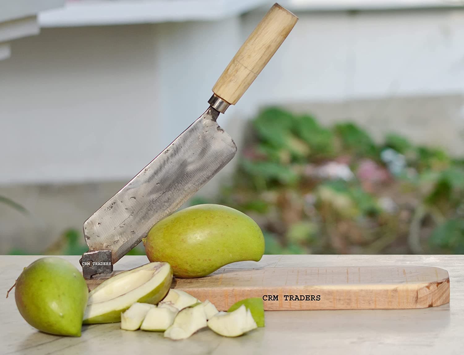 Handmade Iron Raw Mango Cutter for Pickle Wooden Base - Traditional Folding Vegetable Fruit Cutter Perfect for Your Kitchen