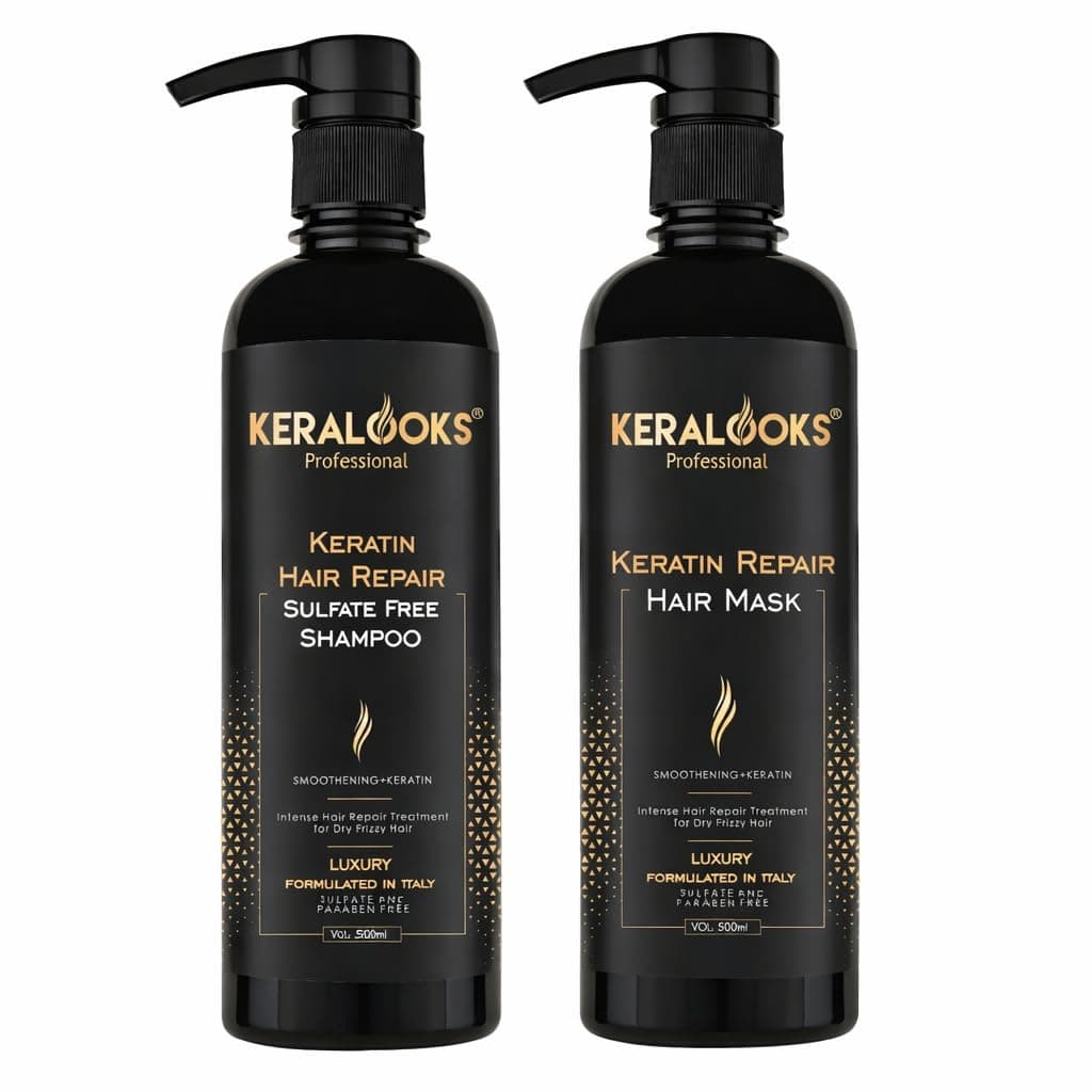 Keratin Sulphate Free Shampoo and Mask Combo Pack (500ml each)