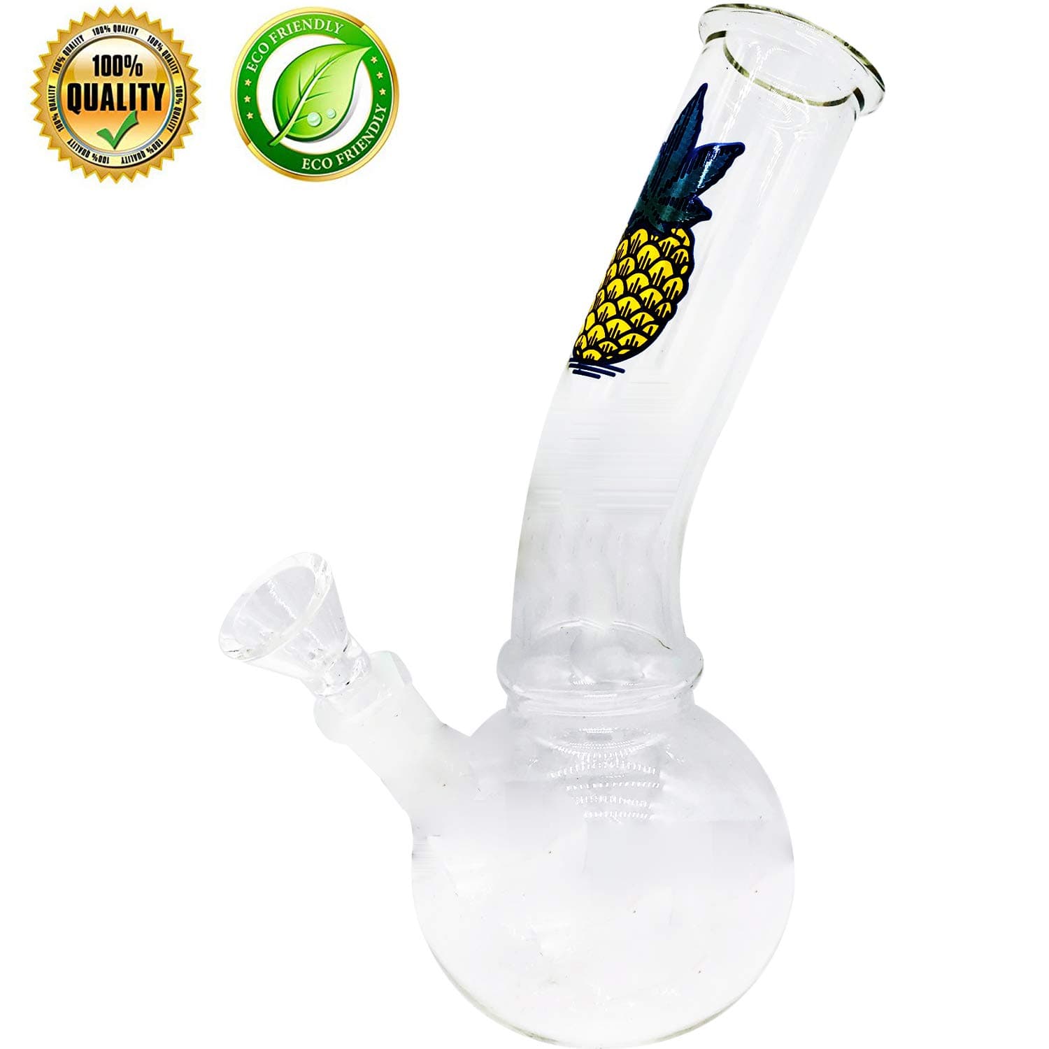 Love Apartments - Upgrade Handmade Glass Crafts Pipe - Glass Big Water Chamber, Clearer Perfect Green Pineapple Effect, Beautiful Fresh and Natural Green Pineapple
