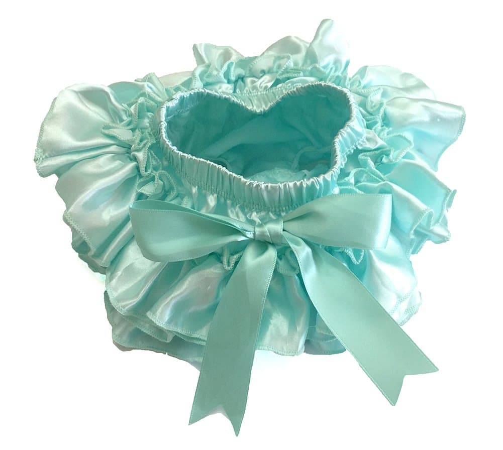 Cutie Baby Satin Baby Ruffle Bloomers Tutu Diaper Covers in 10 Colors! (a. New Born, Aqua)