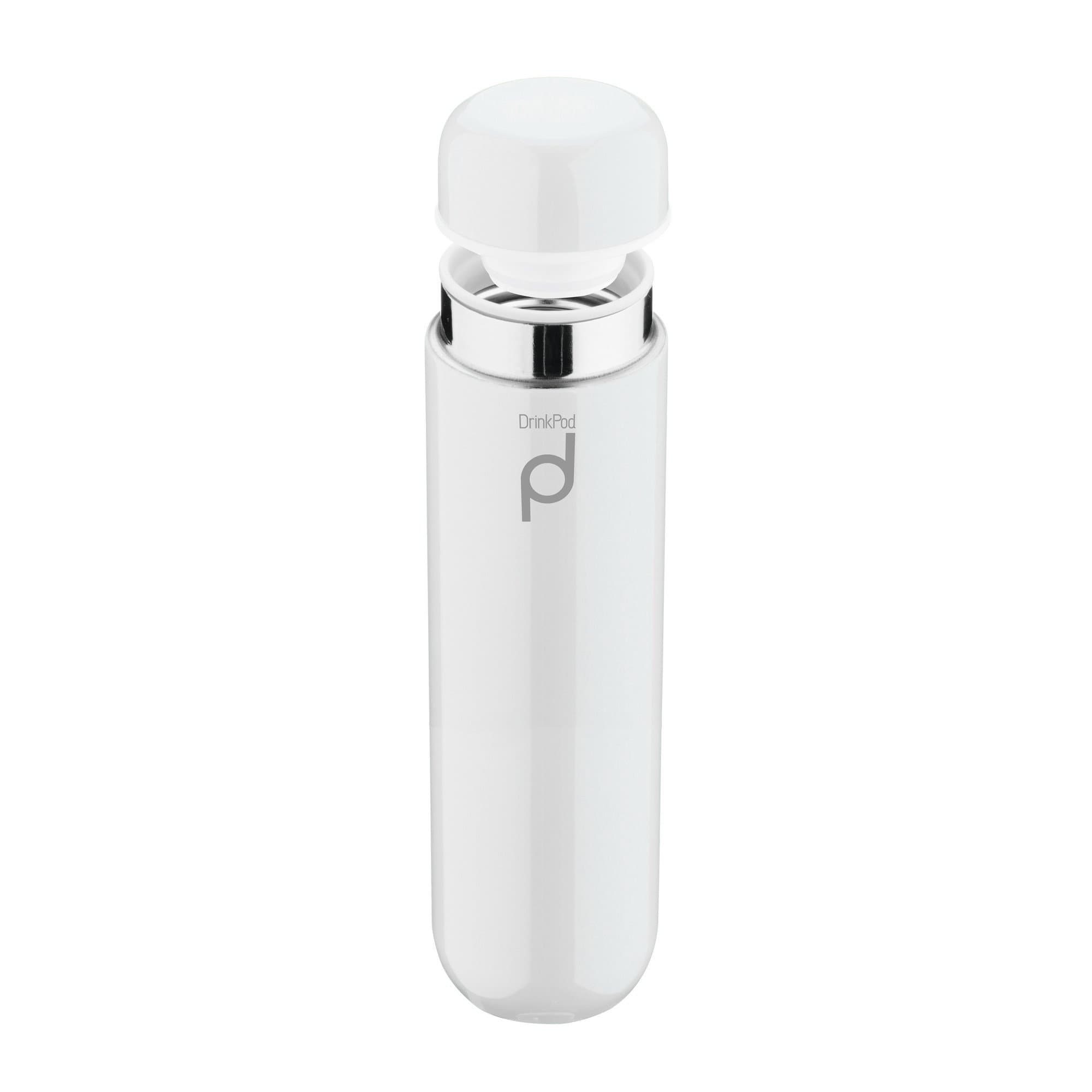 Drink Pod Vacuum Insulated Flask, Stainless Steel, White, 300ml