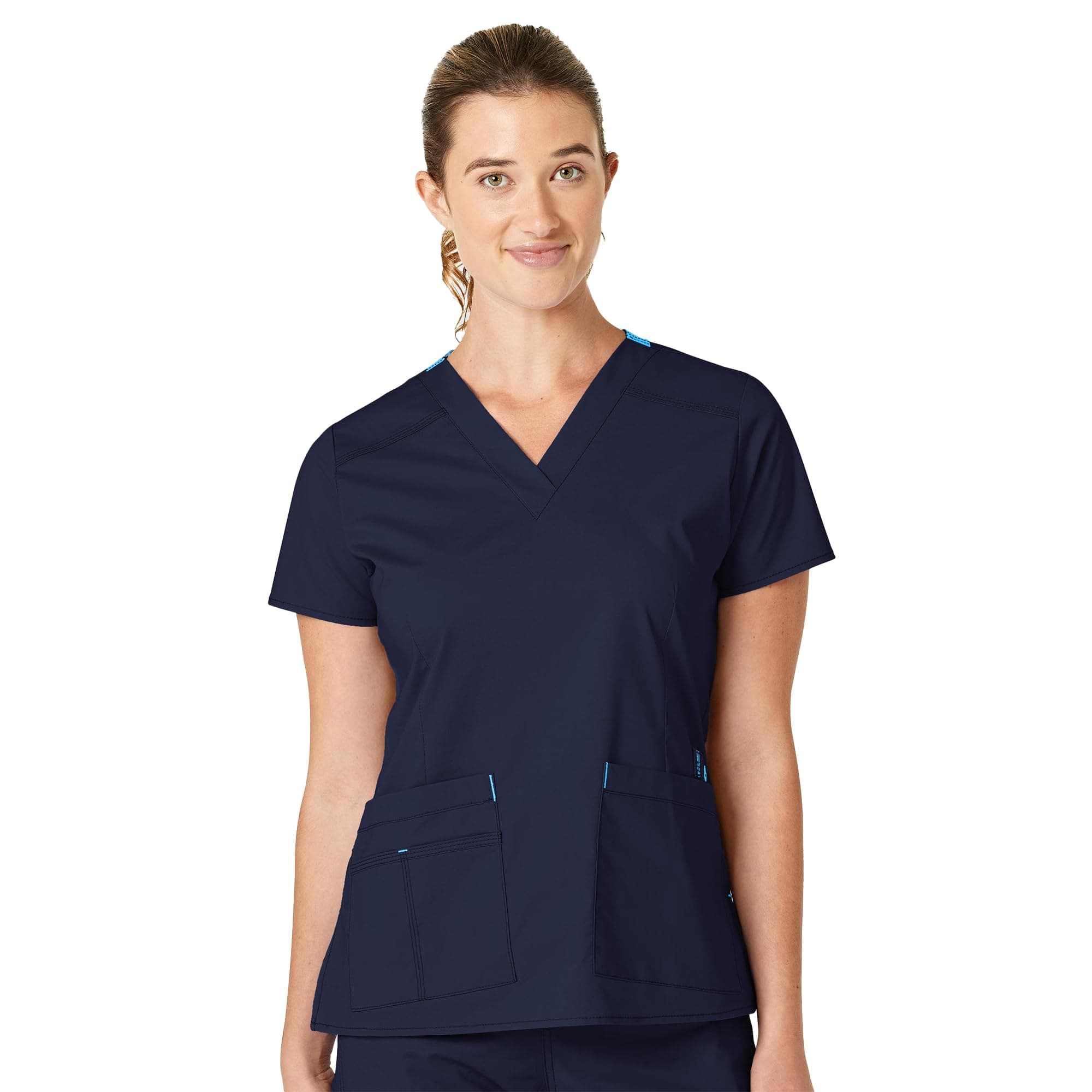 WonderWink Women's Wonderflex Verity Scrub Top, Navy, X-Small