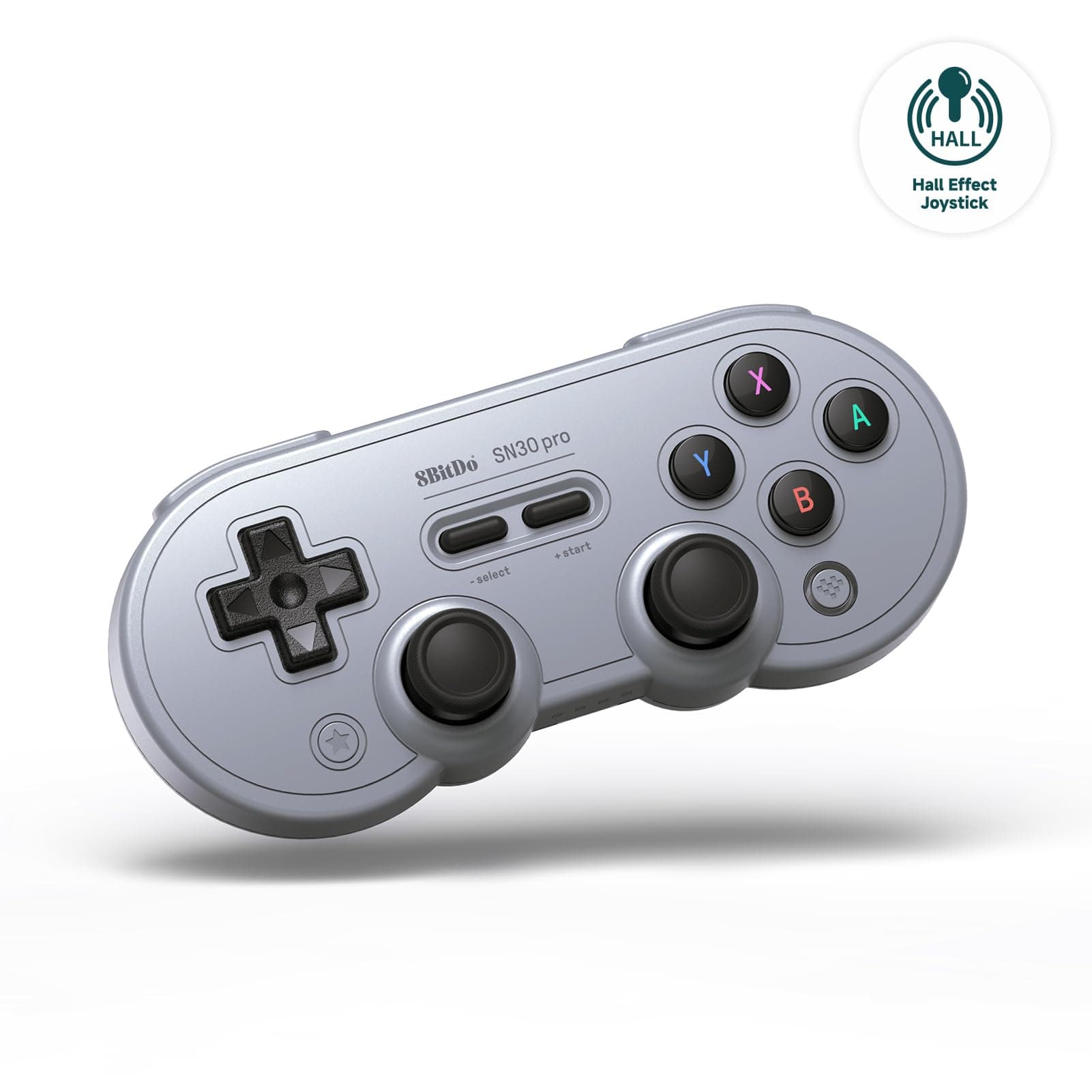 8BitDo SN30 Pro Bluetoothコントローラー、ホールエフェクトジョイスティックアップデート、Switch/Switch 2、PC、MacOS、Android、Steam Deck＆Raspberry Piと互換性 (Gray)