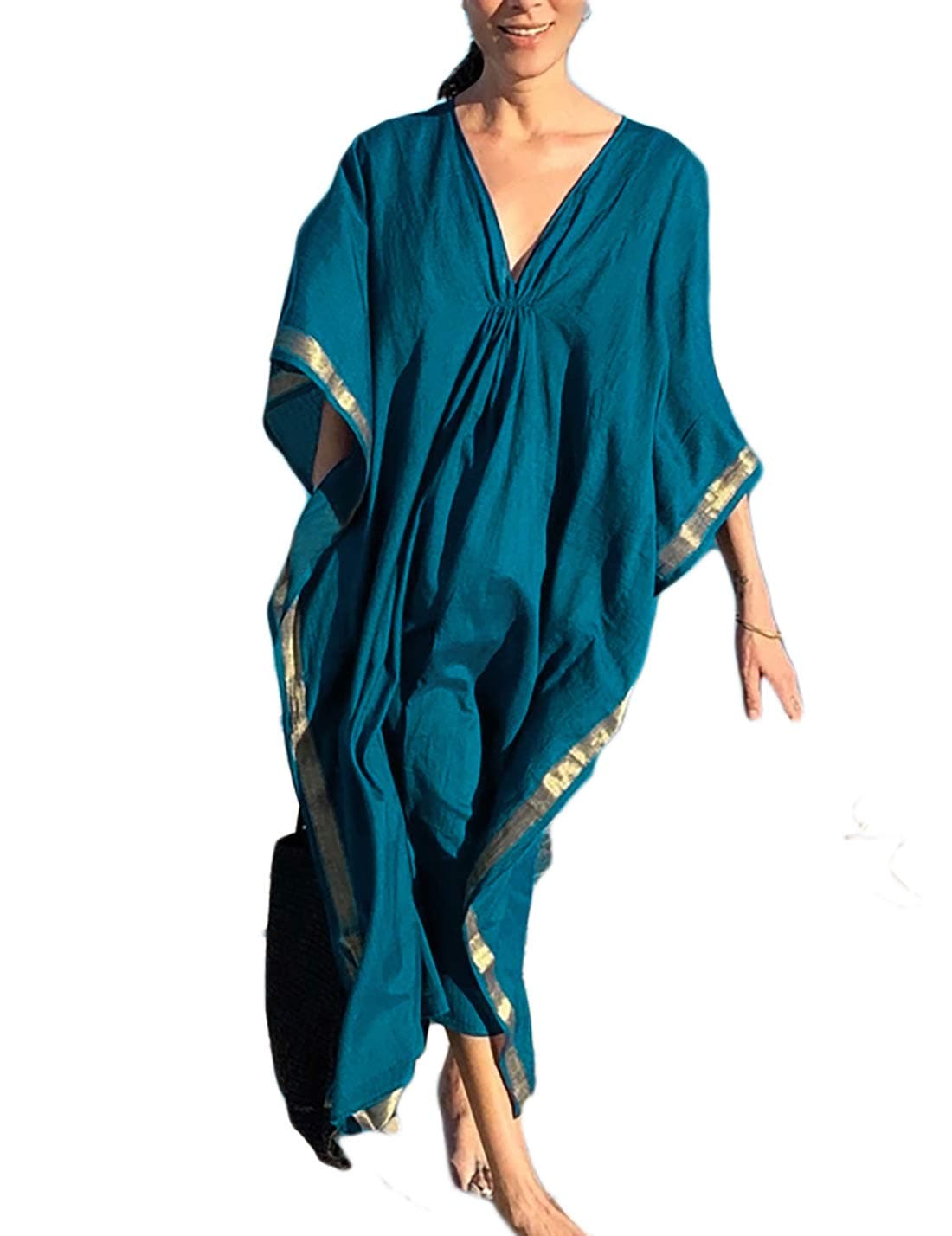 AILUNSNIKA Robe Kaftan Bikini Swimsuit Cover Up for Women Casual Long Turkish Beach Dress