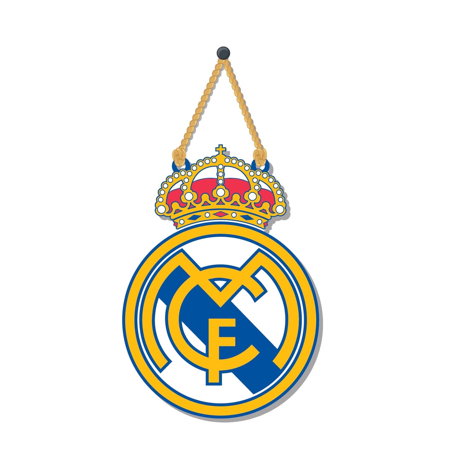 Bhai Please Real Madrid Wooden Wall Decor | Hanging | Wall Art | Wooden Hanger For Living Room | Bedroom | Office - For Home Decor, Gift | Football, 6 Inch