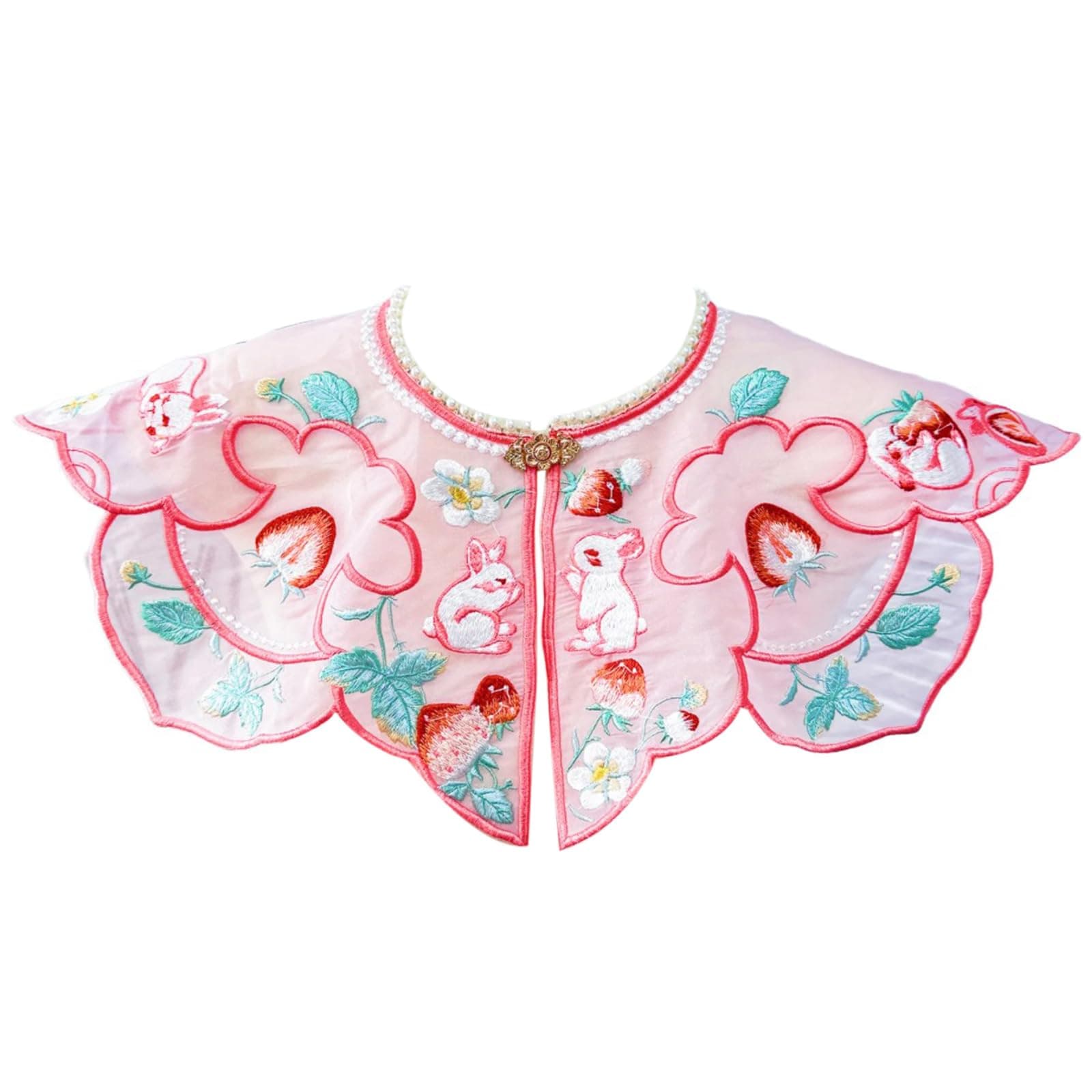 Anicent Collar Yunjian Embroidery Lace Decorative Pearls Necklines Yunjian Collar Decorative Shawl