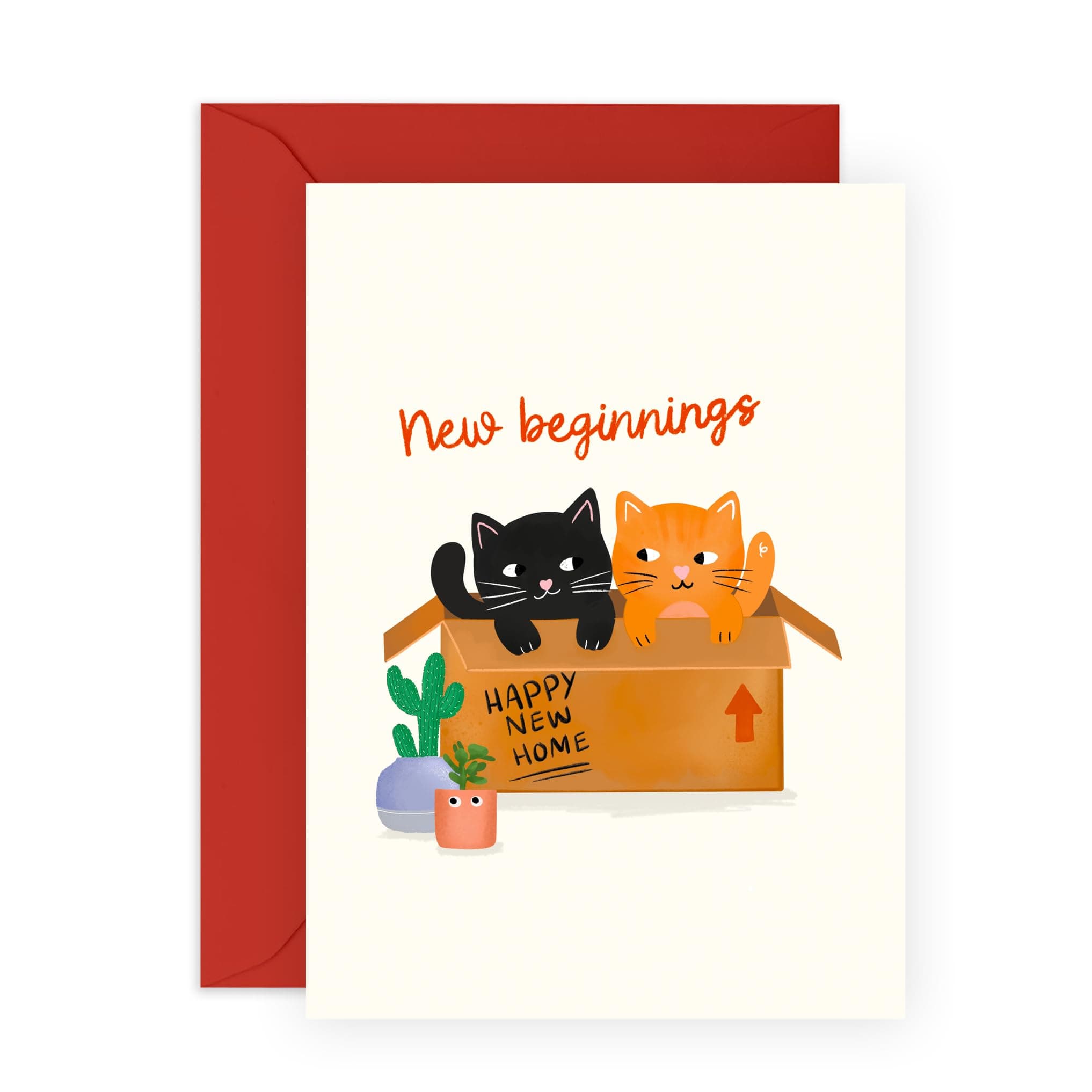 Central 23 New House Cards Cat - New Beginnings - Congratulations Card For New Home Owners - Moving New Home Housewarming - Cat Adoption - For Cat Lovers - Comes With Stickers