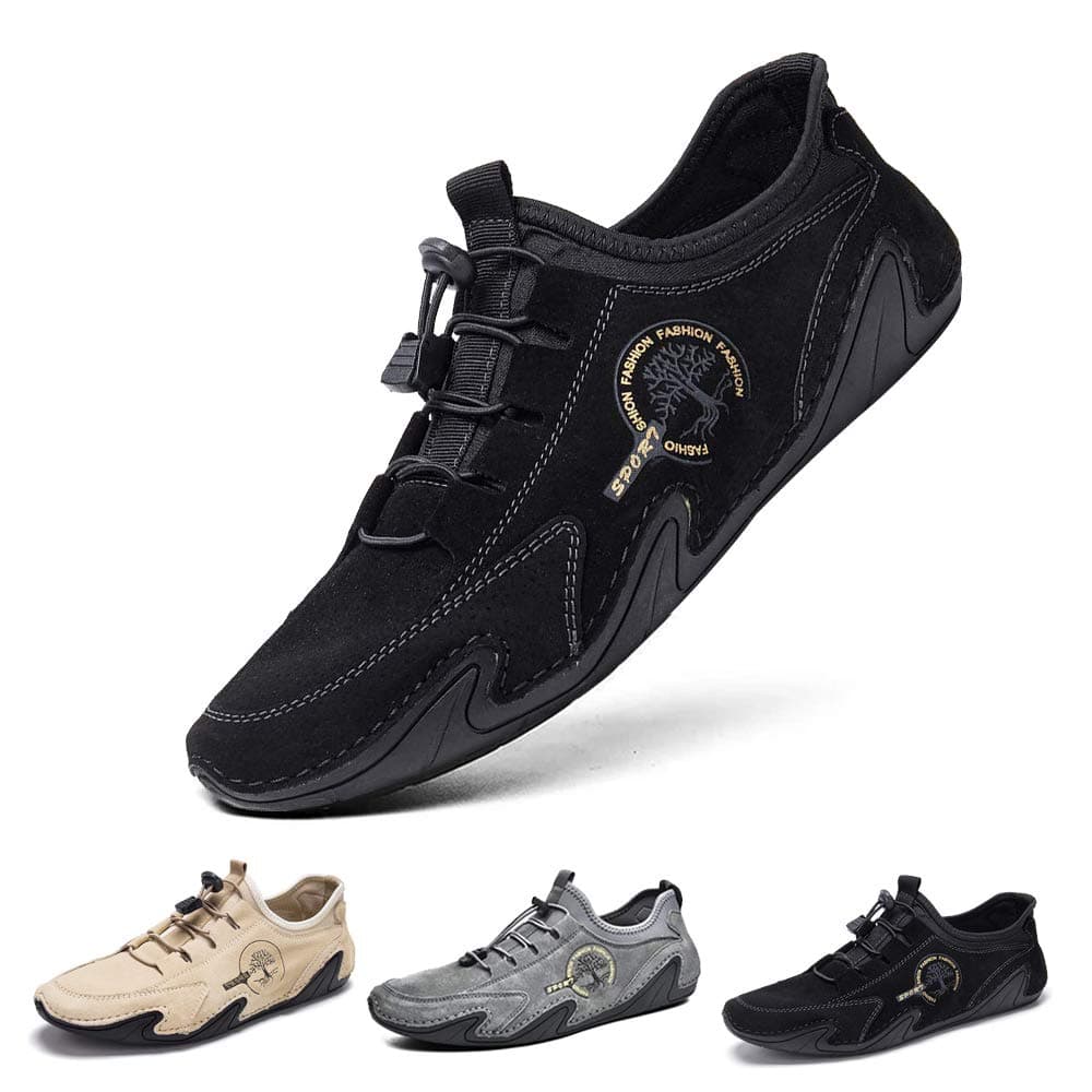 Mens Driving Loafers Shoes Casual Shoes Slip On Flat Loafers Boat Shoes Moccasins Lightweight Soft Comfort Lace up Oxford Walking Shoe for Work Office Dress Outdoor Slippers Hand Stitching Ankle Boots