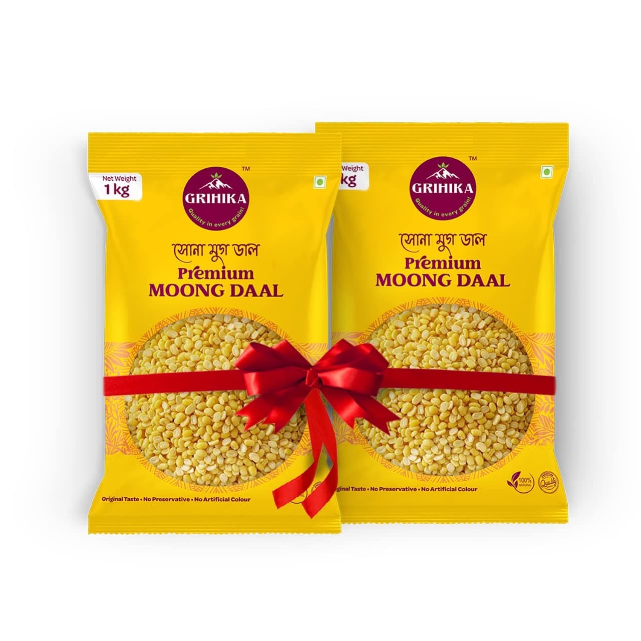 GRIHIKA PREMIUM MOONG DAAL (SONA MOONG) 1Kg (Pack of 1)