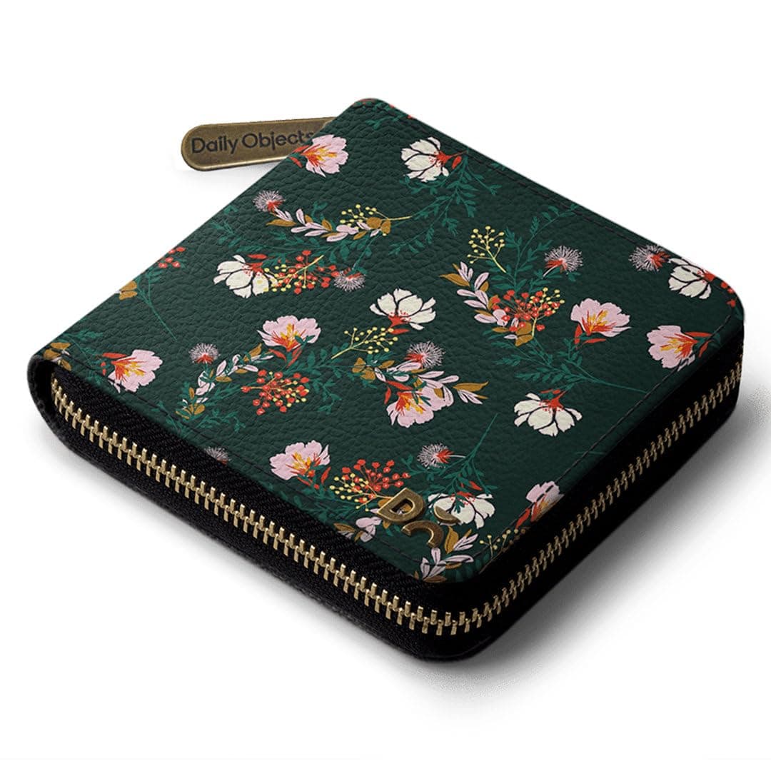 Lush Midnight Women's Zip Card and Coin Wallet | Made with Vegan Leather | Carefully Handcrafted | Slim and Easy to Fit in Pocket