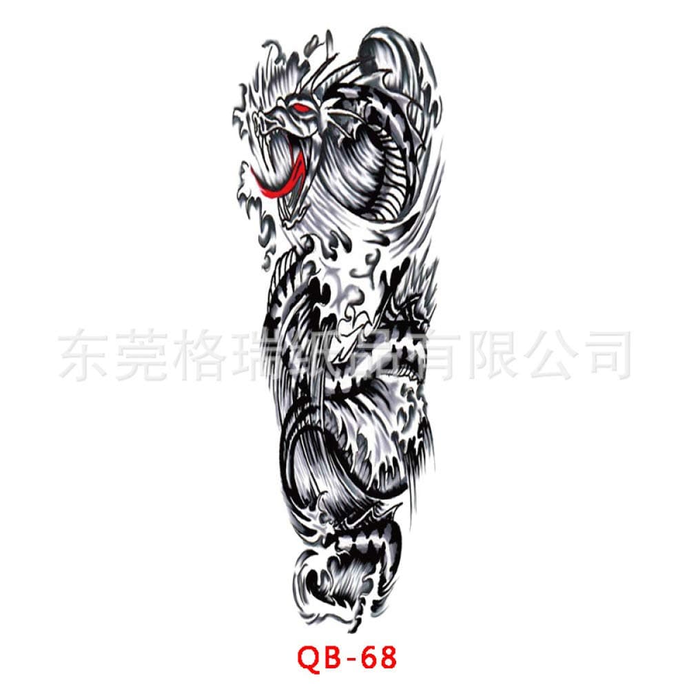 tzxdbh 3Pc-European Armor Tattoo Sticker Tattoo Big Flower Arm QB-68 Size：170 * 480mm