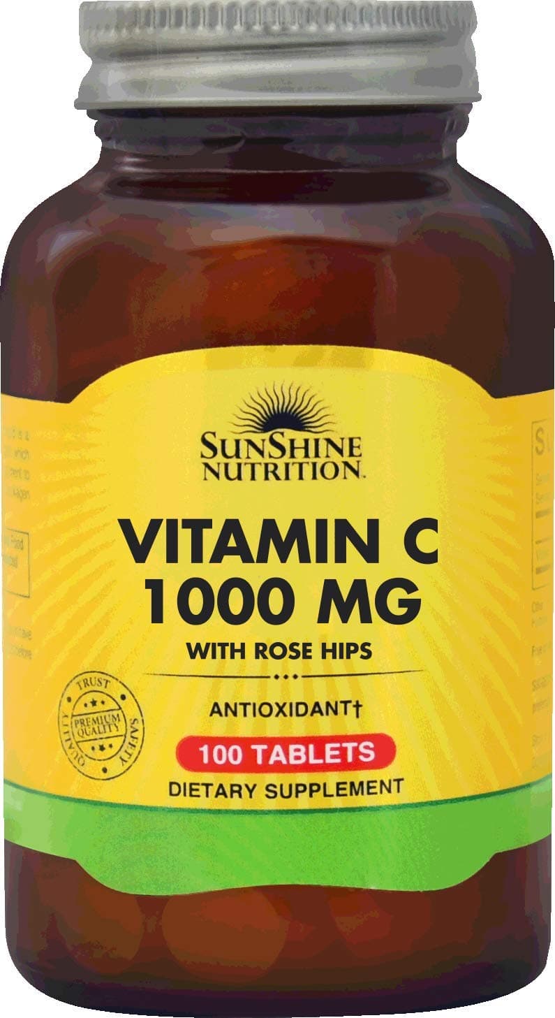 Vitamin C 1000Mg With Rosehips, 100 Tablets | Potent Antioxidant | Aids In Collagen Formulation | Gluten Free