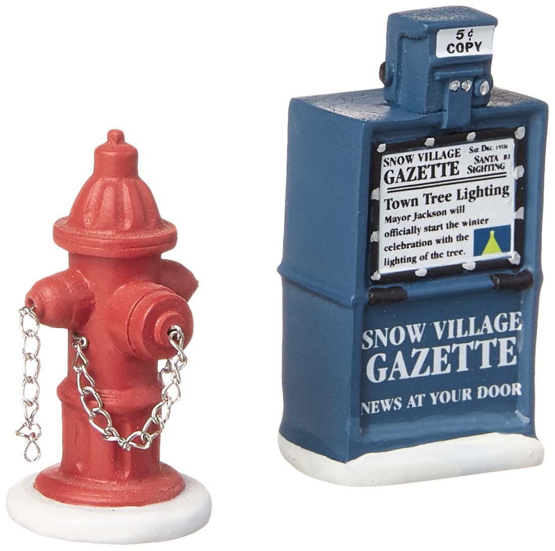 Accessories for Villages Fire Hydrant and Newspaper Box Accessory Figurine (Set of 2)