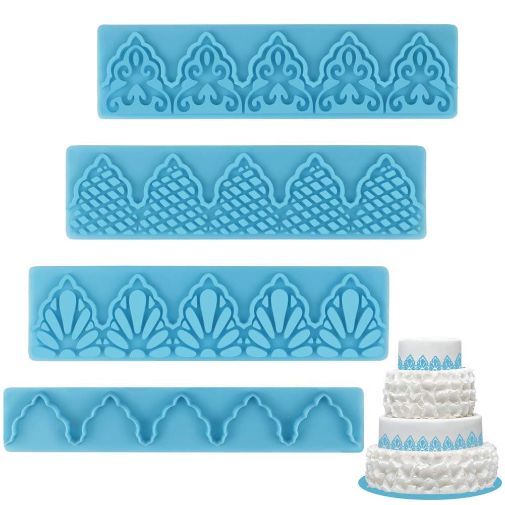 Cake Fondant Embossing Mold/Lace Embossed cutter/Relief Plastic Cake Border Mould for Sugarcraft Baking Mold Cake Decor Tool Cupcake Decorating