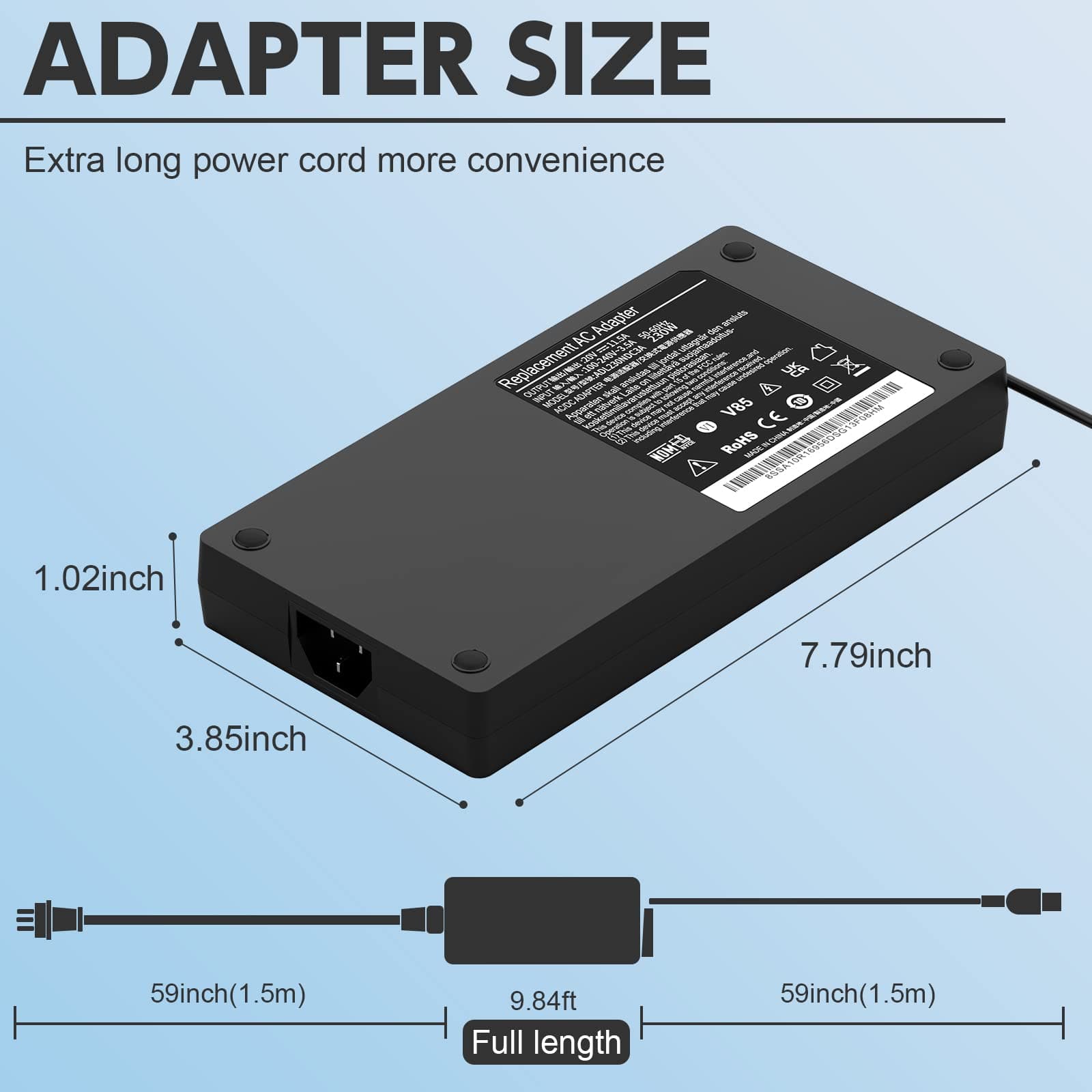 230W Laptop Charger Compatible with Legion 5 7 Series GX20L29347 and More AC Adapter Power Supply Cord