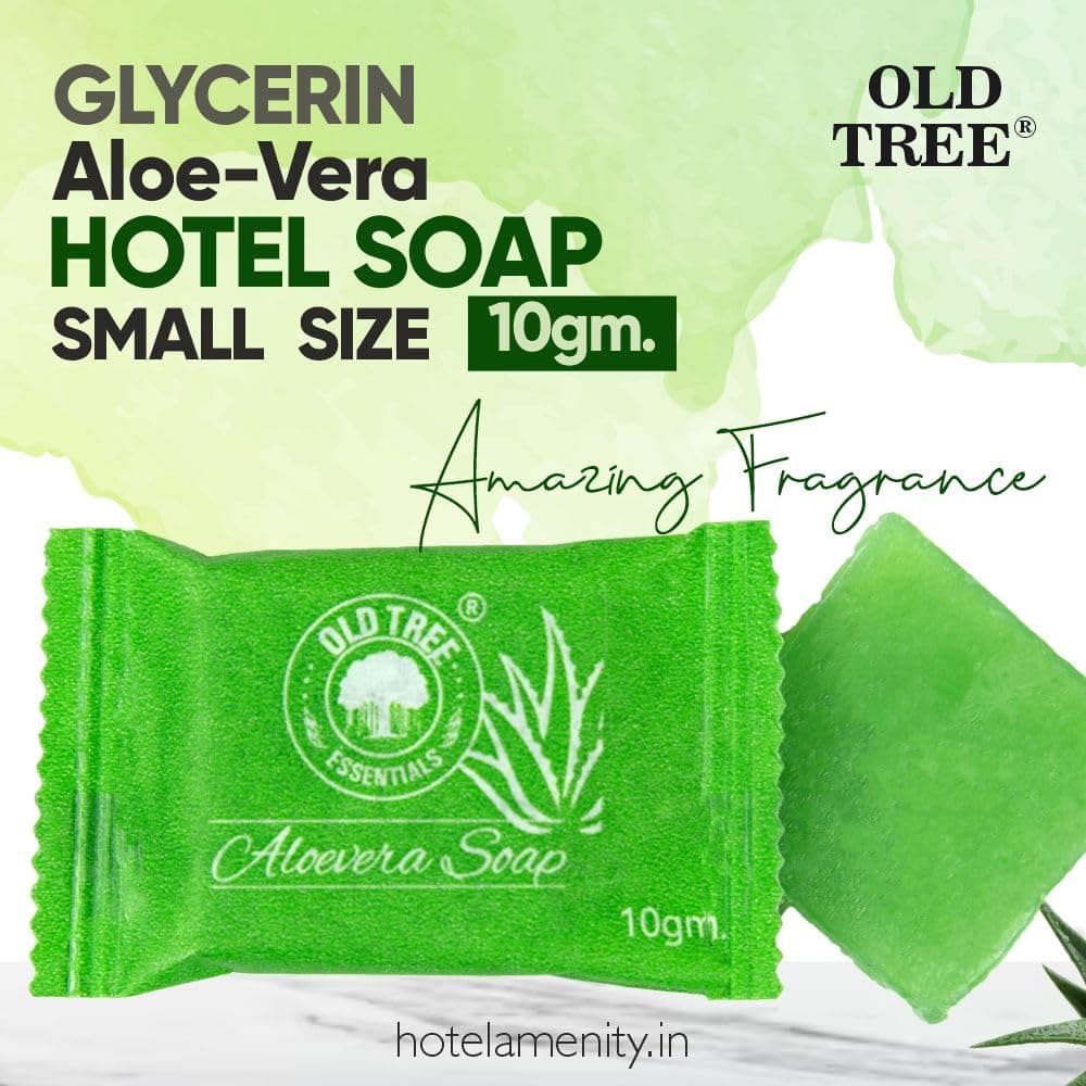 Old Tree Aloe Neem Hotel Soap, Pack of 200 (10gm each) - Small Size Glycerine Transparent Bath Soap for Hotel Rooms, Hospital, Guest House & Marriage Hall