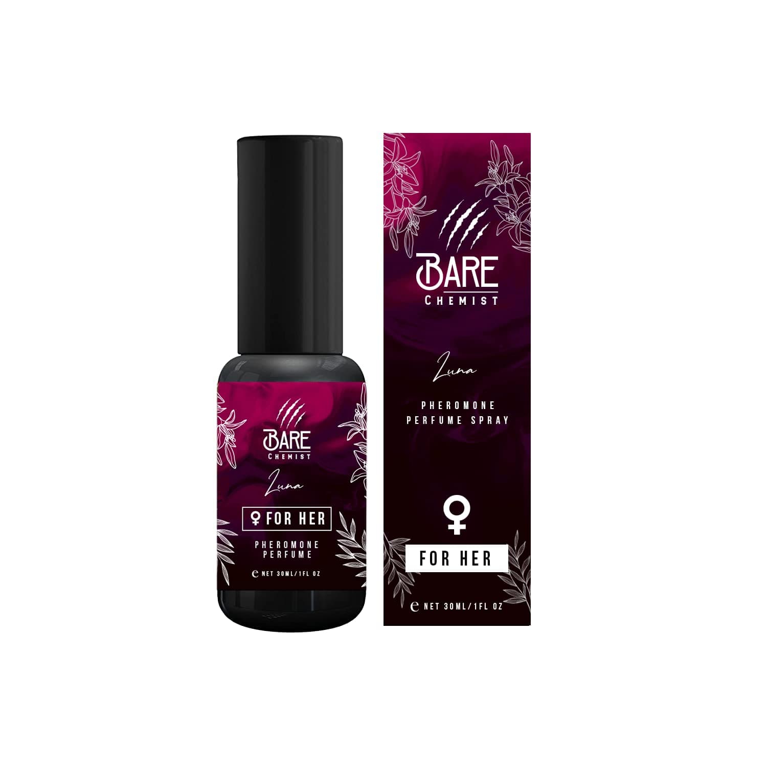 Bare Chemist Luna Pheromone Perfume for Women [Attraction Formula] - Oil Perfume Infused with Pheromones for Her [Long Lasting Formula] 1oz. - Fruity, Sweet, Vanilla, Floral