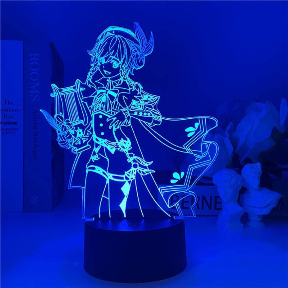 3D Anime Lamp Genshin Impact Venti Hot Game Light for Bedroom Decor LED Atmosphere Bedside Night Light Bedroom Decoration Children's Gifts Sensor Color Changing Work Desk Lamp-Remote Control
